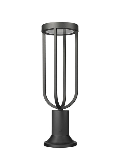 Z-Lite Leland 1 Light Outdoor Pier Mounted Fixture in Sand Black 5005PHM-553PM-BK-LED