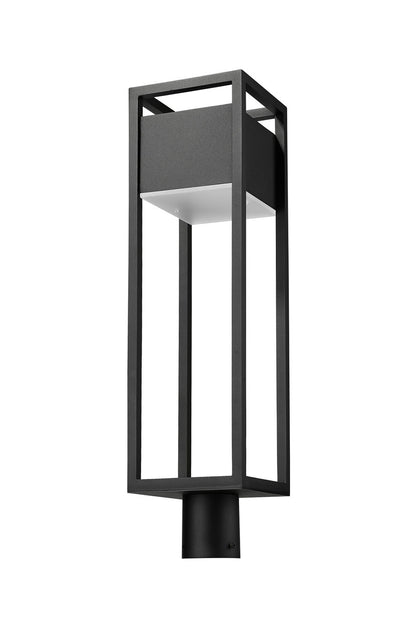 Z-Lite Barwick 1 Light Outdoor Post Mount Fixture in Black 585PHBR-BK-LED