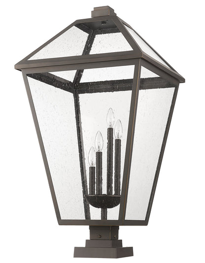 Z-Lite Talbot 4 Light Outdoor Pier Mounted Fixture in Oil Rubbed Bronze 579PHXLXS-SQPM-ORB