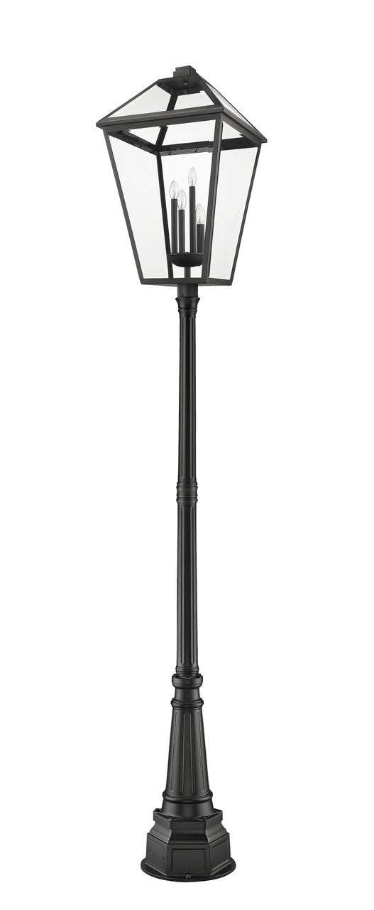 Z-Lite Talbot 4 Light Outdoor Post Mounted Fixture in Black 579PHXLXR-564P-BK