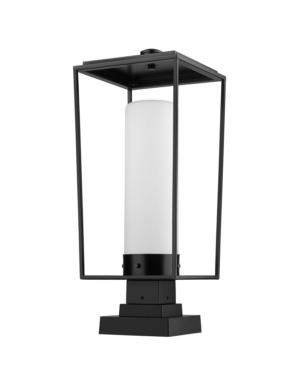 Z-Lite Sheridan 1 Light Outdoor Pier Mounted Fixture in Black 595PHBS-SQPM-BK