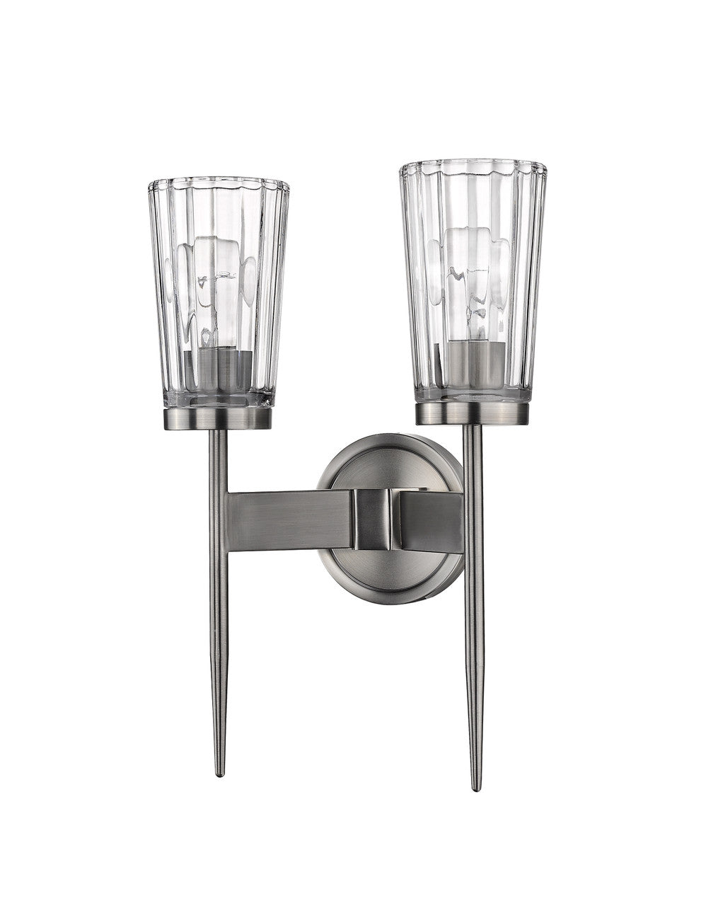 Z-Lite Flair 2 Light Wall Sconce in Antique Nickel 1932-2S-AN