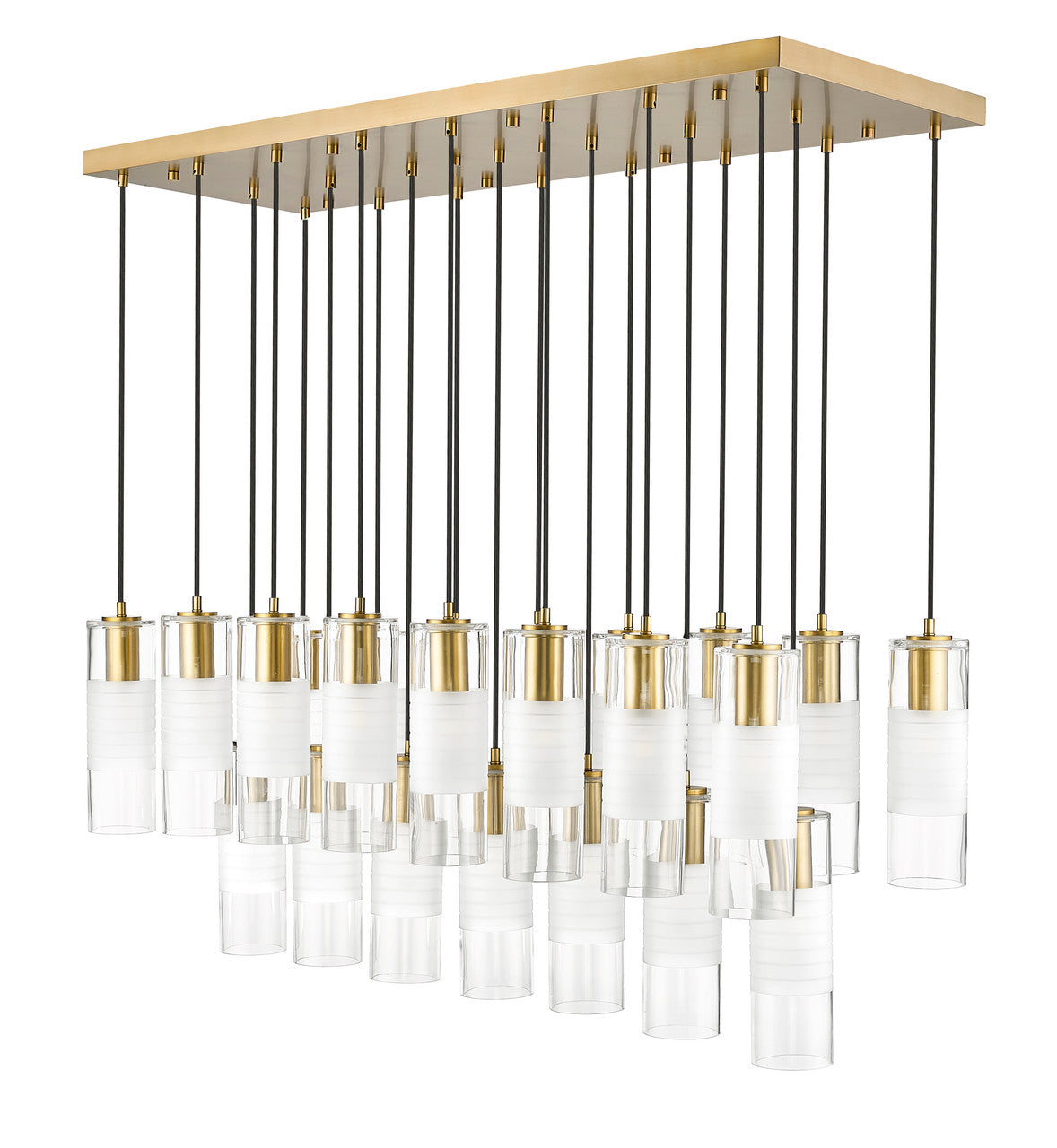 Z-Lite Alton 23 Light Linear Chandelier in Modern Gold 824P-23L-MGLD