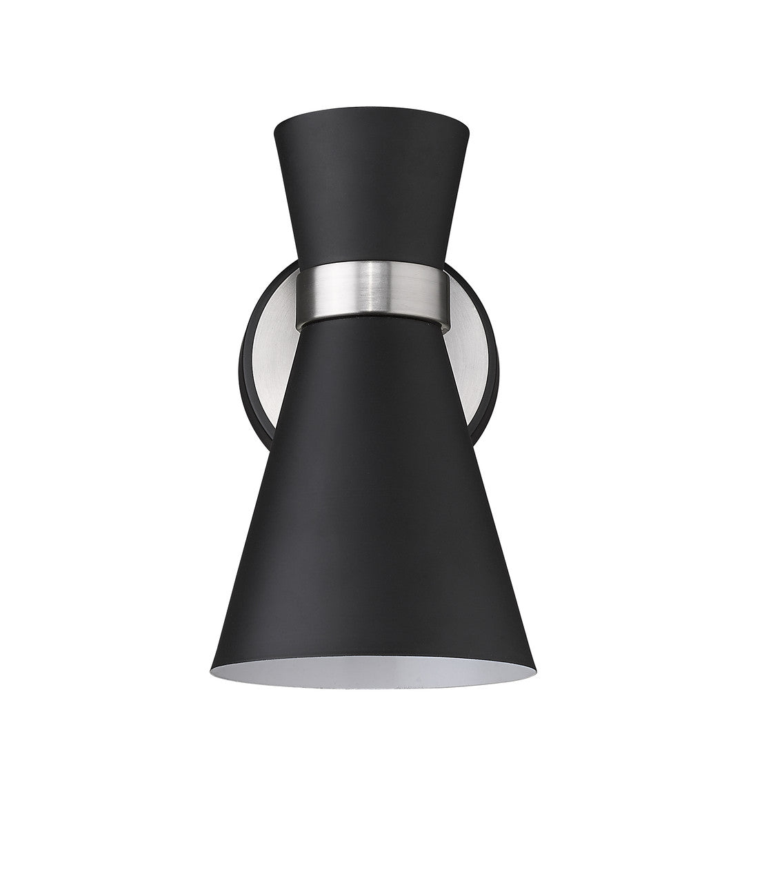 Z-Lite Soriano 1 Light Wall Sconce in Matte Black + Brushed Nickel 728-1S-MB-BN