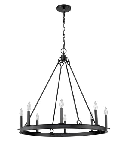 Z-Lite Barclay 8 Light Chandelier in Matte Black 482R-8MB