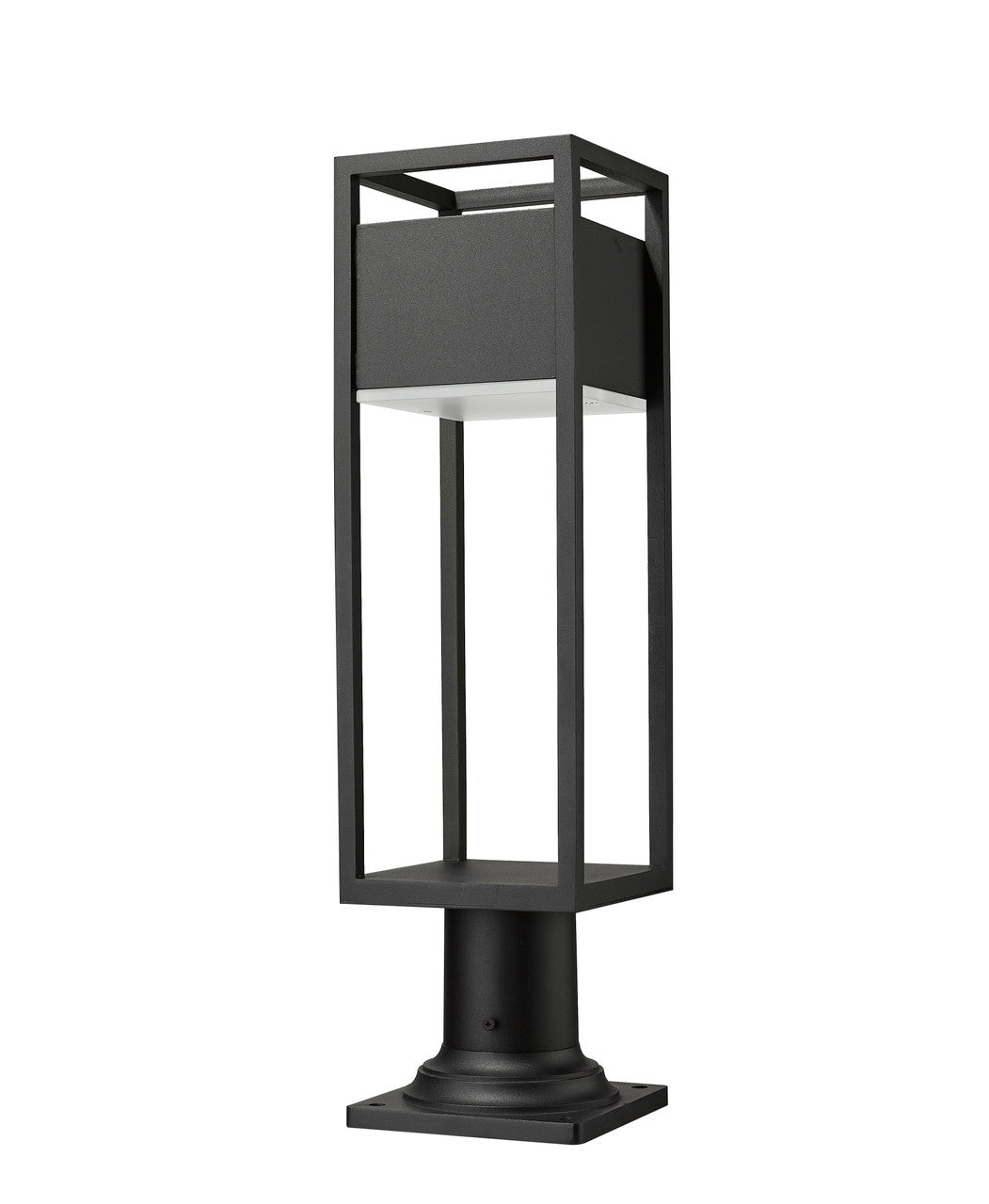 Z-Lite Barwick 1 Light Outdoor Pier Mounted Fixture in Black 585PHMR-533PM-BK-LED