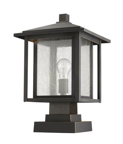 Z-Lite Aspen 1 Light Outdoor Pier Mounted Fixture in Oil Rubbed Bronze 554PHBS-SQPM-ORB