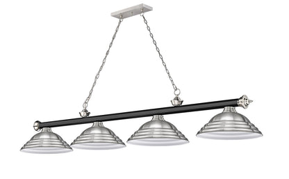 Z-Lite Cordon 4 Light Billiard in Matte Black + Brushed Nickel 2306-4MB-BN-SBN