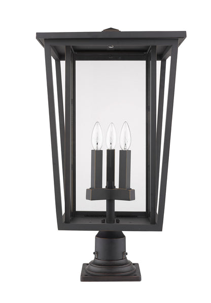 Z-Lite Seoul 3 Light Outdoor Pier Mounted Fixture in Oil Rubbed Bronze 571PHXLR-533PM-ORB