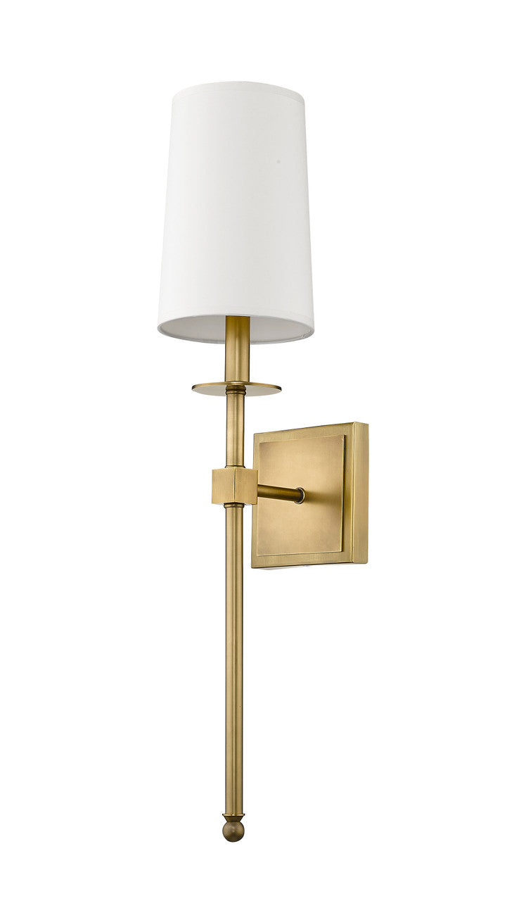 Z-Lite Camila 1 Light Wall Sconce in Rubbed Brass 811-1S-RB