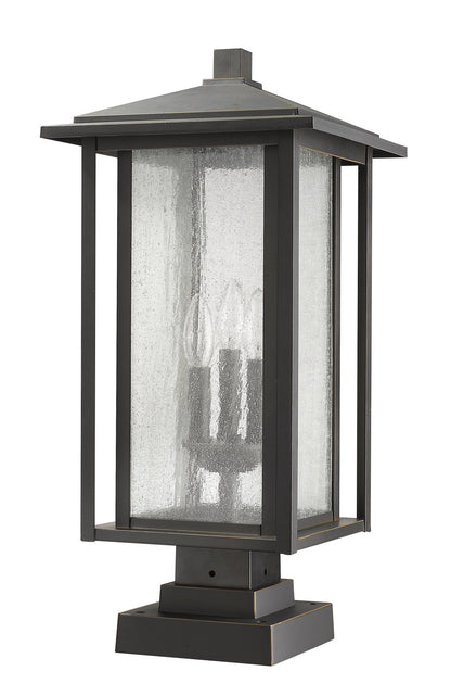 Z-Lite Aspen 3 Light Outdoor Pier Mounted Fixture in Oil Rubbed Bronze 554PHXLS-SQPM-ORB