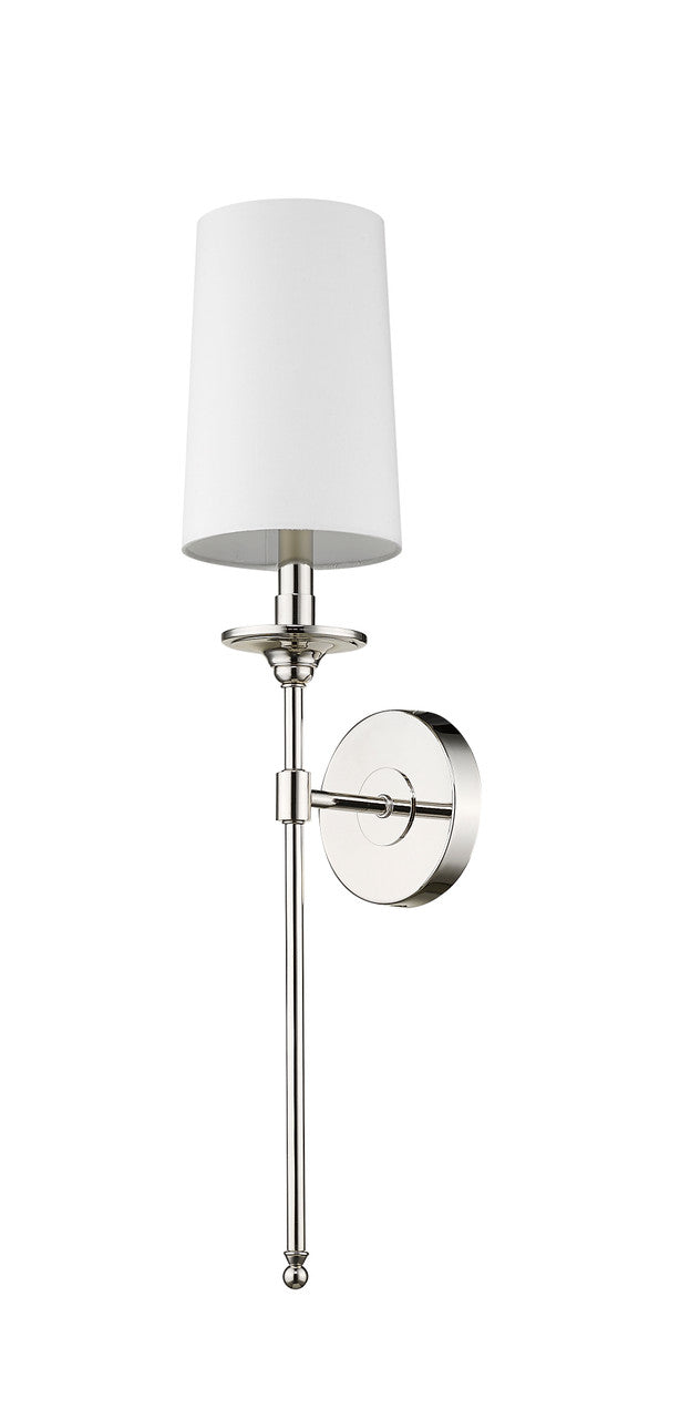 Z-Lite Emily 1 Light Wall Sconce in Polished Nickel 807-1S-PN