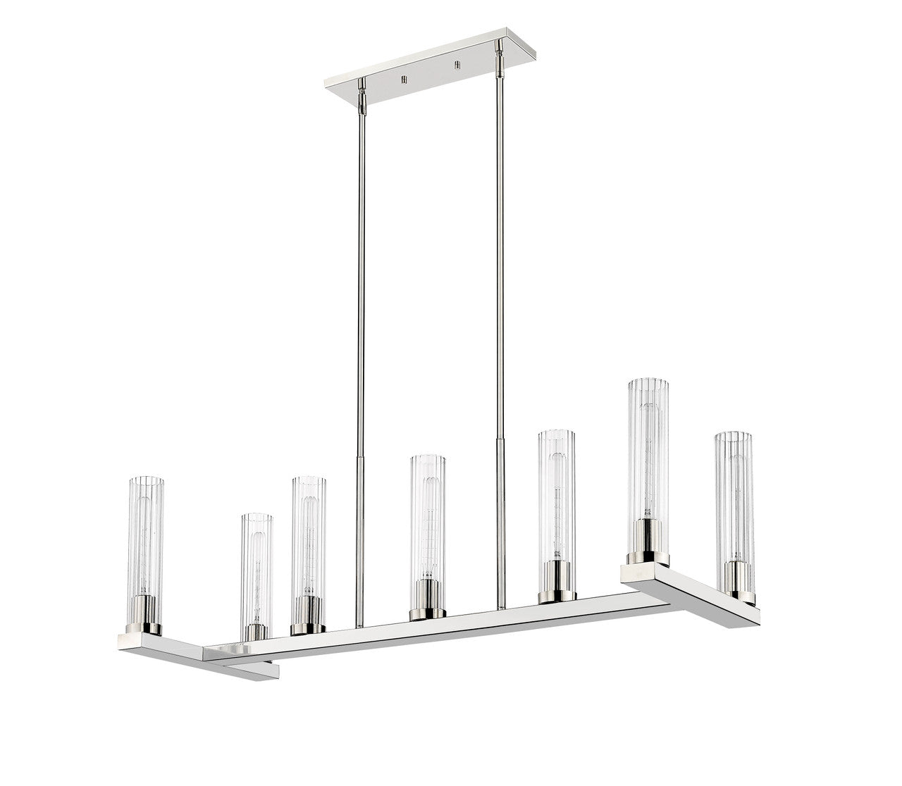 Z-Lite Beau 7 Light Linear Chandelier in Polished Nickel 3031-7L-PN