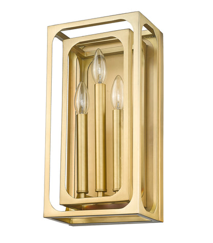 Z-Lite Easton 3 Light Wall Sconce in Rubbed Brass 3038-3S-RB