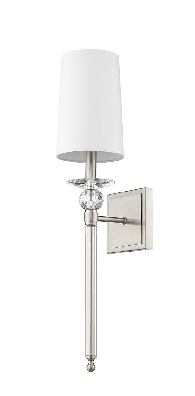 Z-Lite Ava 1 Light Wall Sconce in Brushed Nickel 804-1S-BN