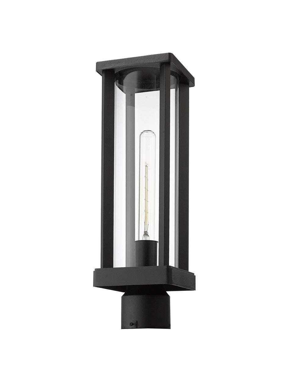 Z-Lite Glenwood 1 Light Outdoor Post Mount Fixture in Black 586PHMR-BK