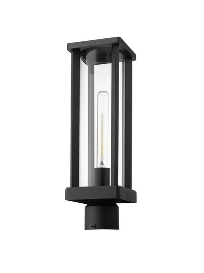 Z-Lite Glenwood 1 Light Outdoor Post Mount Fixture in Black 586PHMR-BK