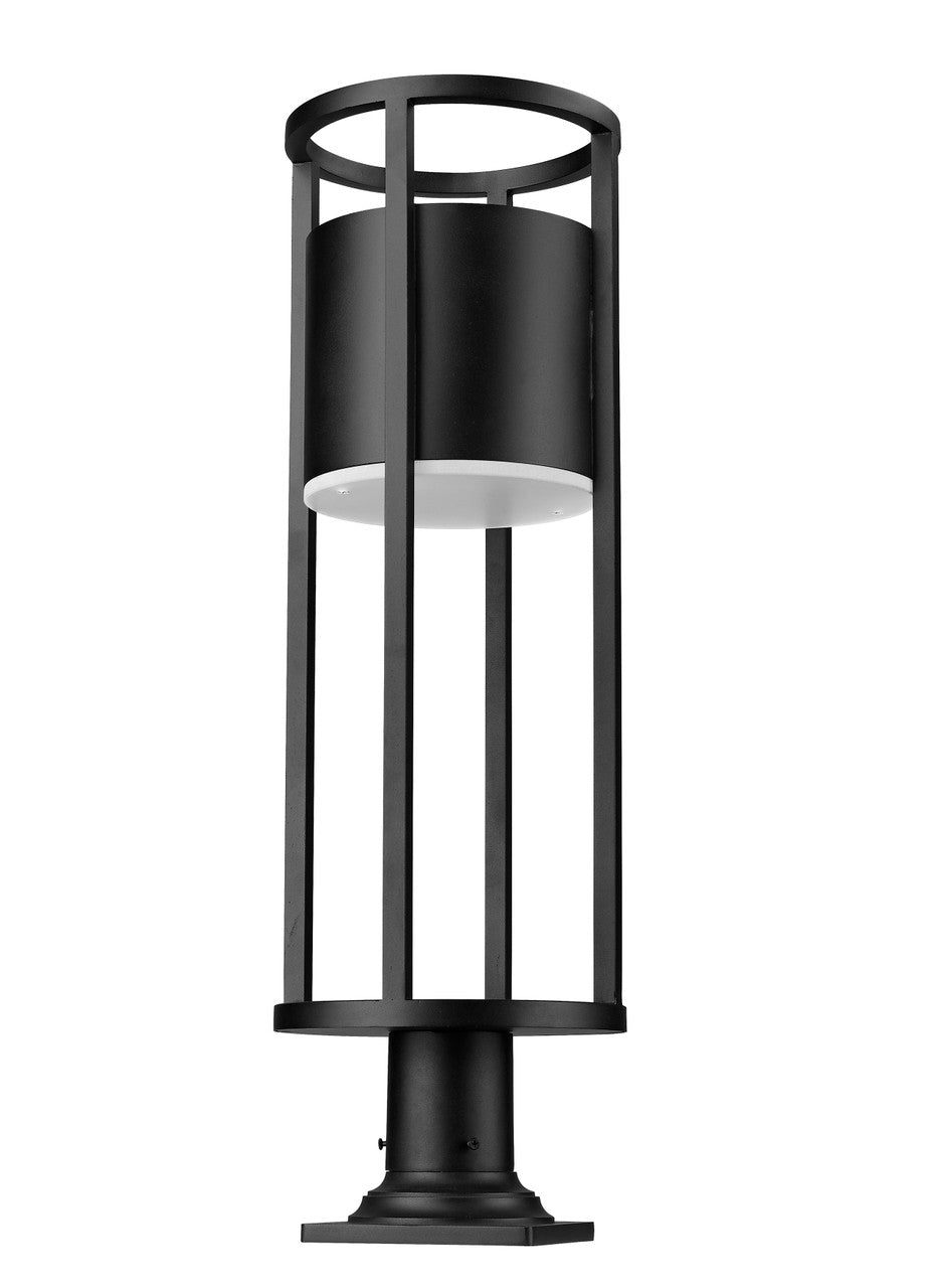 Z-Lite Luca 1 Light Outdoor Pier Mounted Fixture in Black 517PHB-533PM-BK-LED