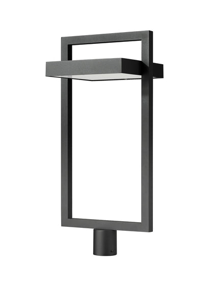 Z-Lite Luttrel 1 Light Outdoor Post Mount Fixture in Black 566PHXLR-BK-LED