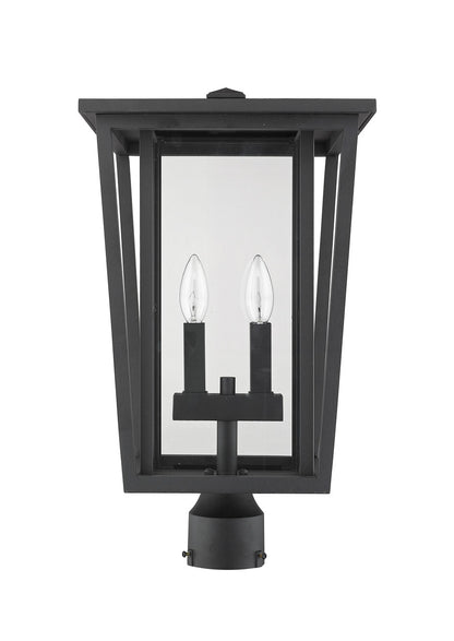 Z-Lite Seoul 2 Light Outdoor Post Mount Fixture in Black 571PHBR-BK