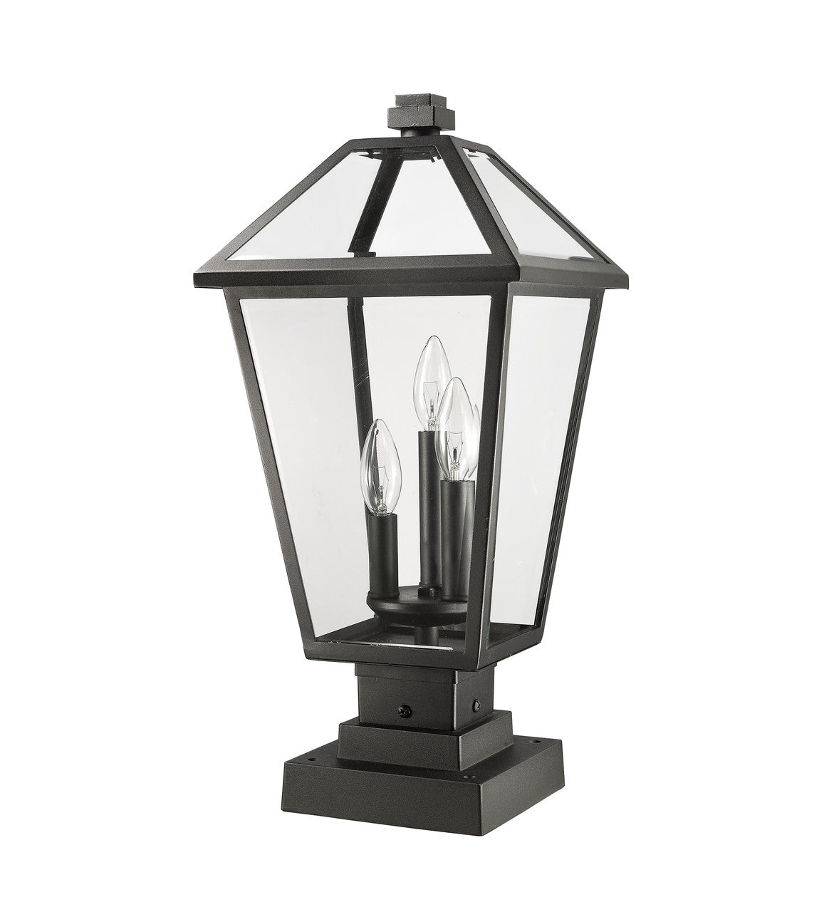 Z-Lite Talbot 3 Light Outdoor Pier Mounted Fixture in Black 579PHBS-SQPM-BK