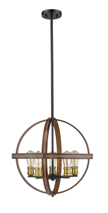 Z-Lite Kirkland 5 Light Chandelier in Rustic Mahogany 472B20-RM