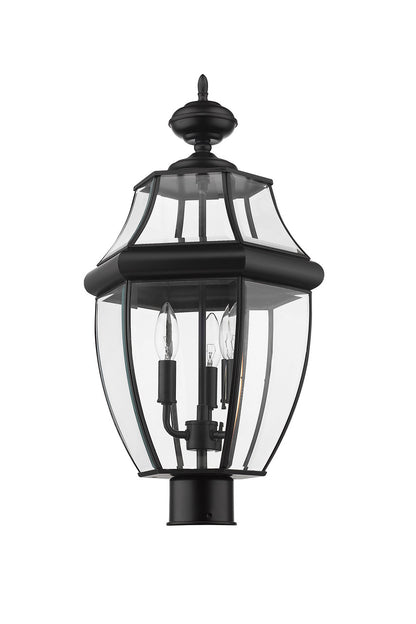 Z-Lite Westover 3 Light Outdoor Post Mount Fixture in Black 580PHB-BK