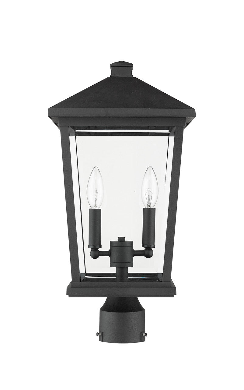 Z-Lite Beacon 2 Light Outdoor Post Mount Fixture in Black 568PHBR-BK