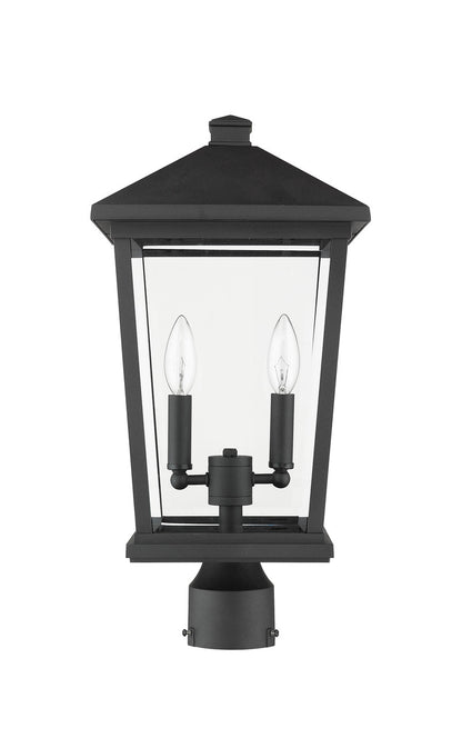 Z-Lite Beacon 2 Light Outdoor Post Mount Fixture in Black 568PHBR-BK