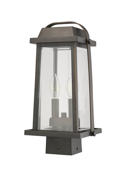 Z-Lite Millworks 2 Light Outdoor Post Mount Fixture in Oil Rubbed Bronze 574PHMS-ORB