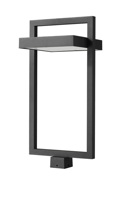 Z-Lite Luttrel 1 Light Outdoor Post Mount Fixture in Black 566PHXLS-BK-LED