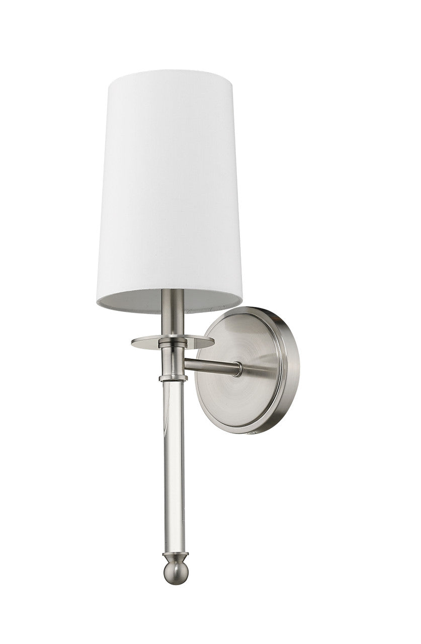 Z-Lite Mila 1 Light Wall Sconce in Brushed Nickel 808-1S-BN