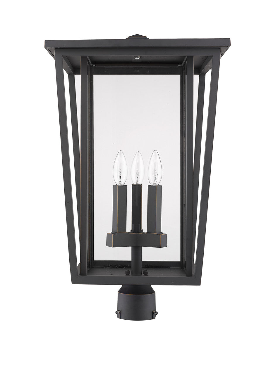 Z-Lite Seoul 3 Light Outdoor Post Mount Fixture in Oil Rubbed Bronze 571PHXLR-ORB