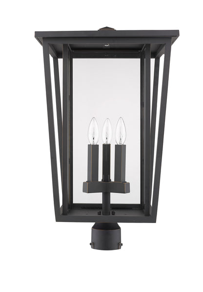 Z-Lite Seoul 3 Light Outdoor Post Mount Fixture in Oil Rubbed Bronze 571PHXLR-ORB