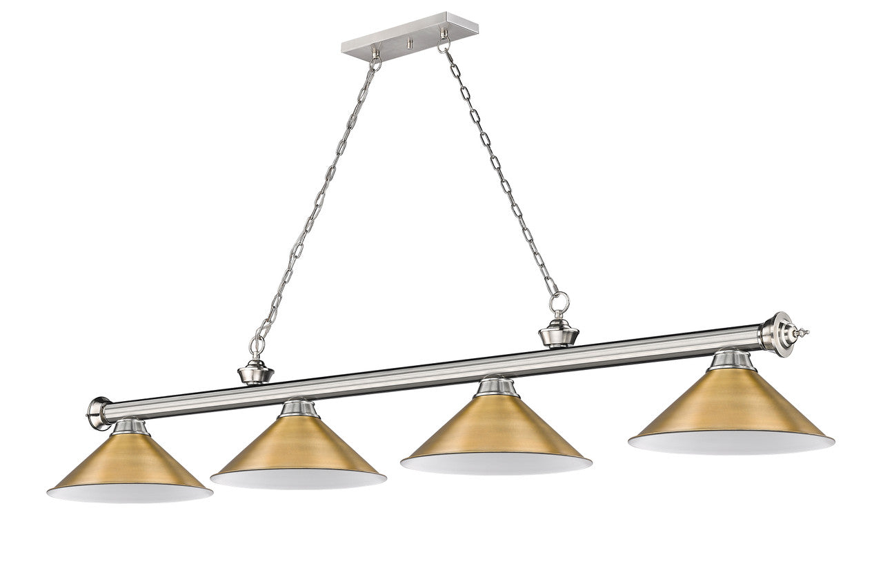 Z-Lite Cordon 4 Light Billiard in Brushed Nickel 2306-4BN-RB15