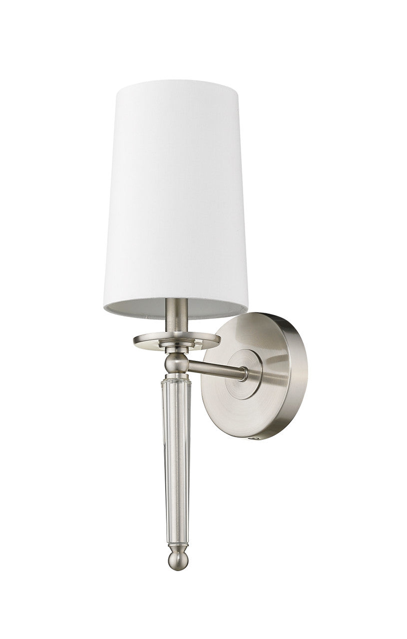 Z-Lite Avery 1 Light Wall Sconce in Brushed Nickel 810-1S-BN