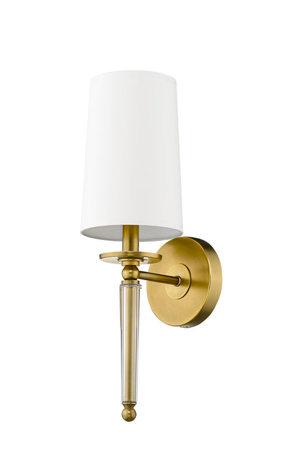 Z-Lite Avery 1 Light Wall Sconce in Rubbed Brass 810-1S-RB