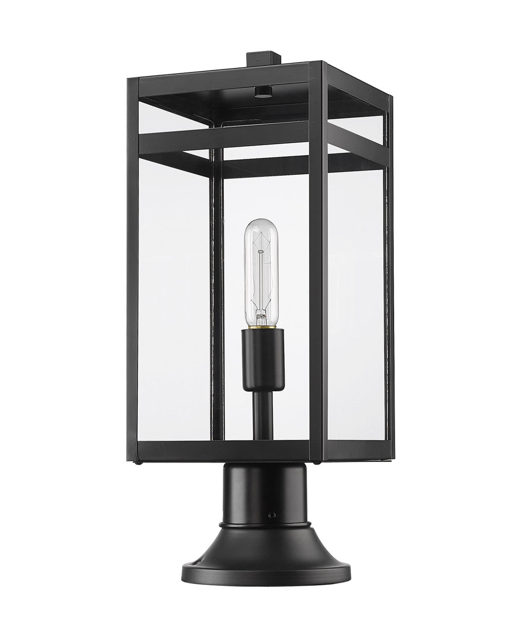 Z-Lite Nuri 1 Light Outdoor Pier Mounted Fixture in Black 596PHMR-553PM-BK