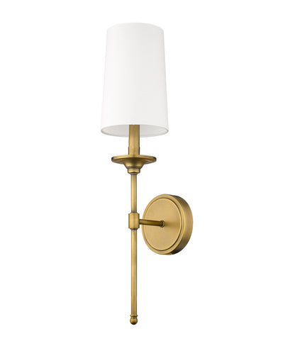 Z-Lite Emily 1 Light Wall Sconce in Rubbed Brass 3033-1S-RB