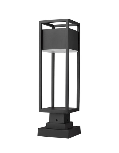 Z-Lite Barwick 1 Light Outdoor Pier Mounted Fixture in Black 585PHMS-SQPM-BK-LED