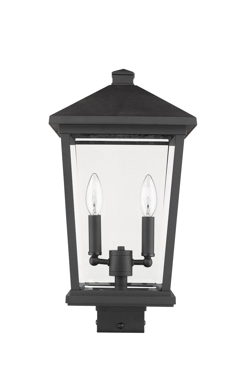 Z-Lite Beacon 2 Light Outdoor Post Mount Fixture in Black 568PHBS-BK