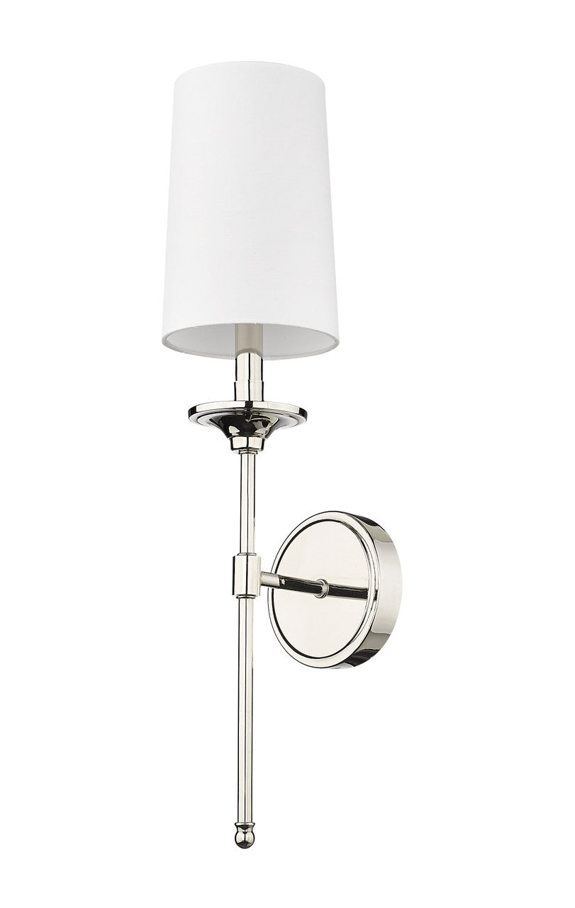 Z-Lite Emily 1 Light Wall Sconce in Polished Nickel 3033-1S-PN