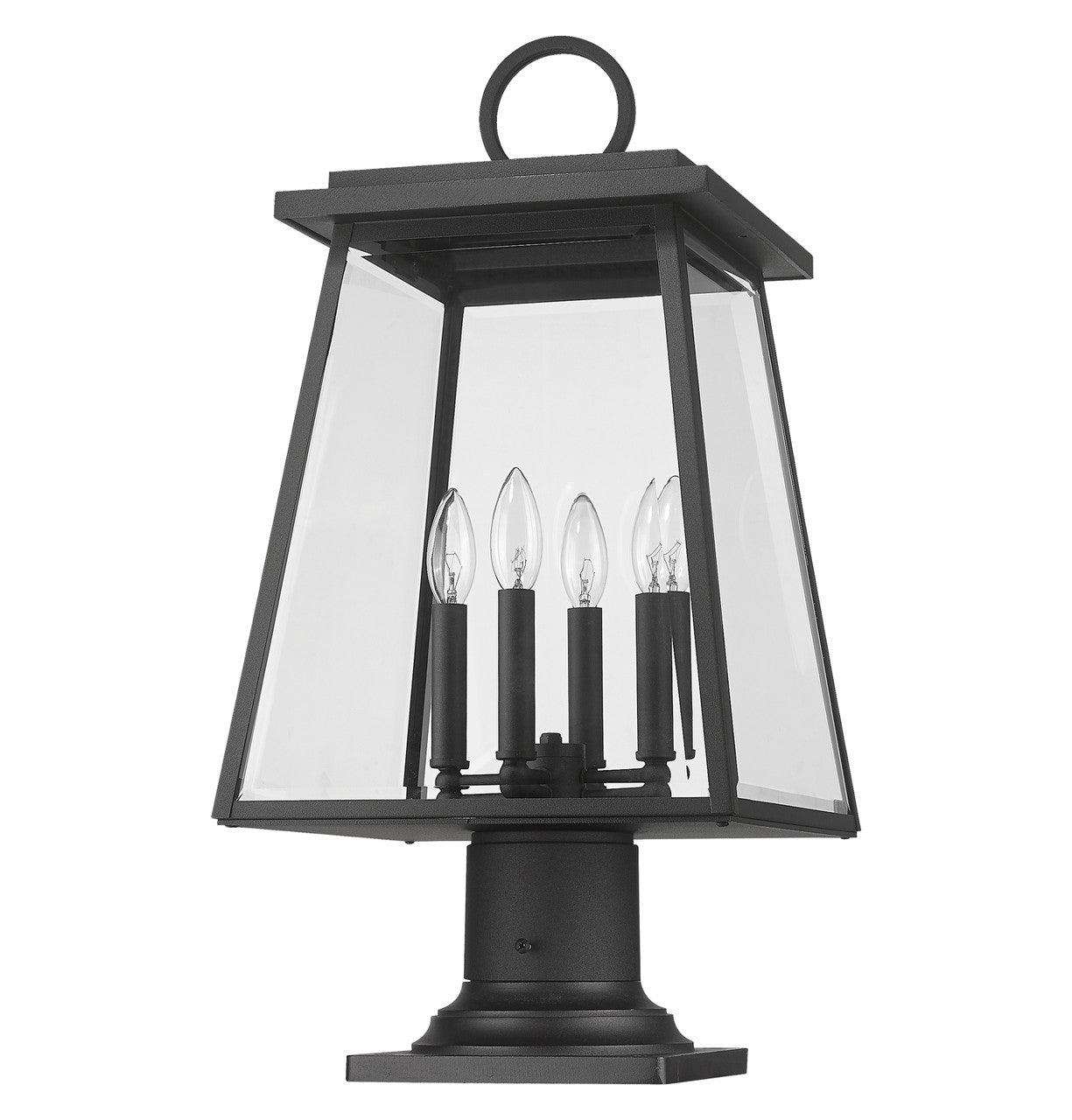 Z-Lite Broughton 4 Light Outdoor Pier Mounted Fixture in Black 521PHBR-533PM-BK