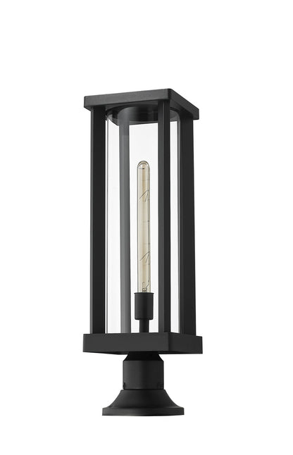 Z-Lite Glenwood 1 Light Outdoor Pier Mounted Fixture in Black 586PHBR-553PM-BK