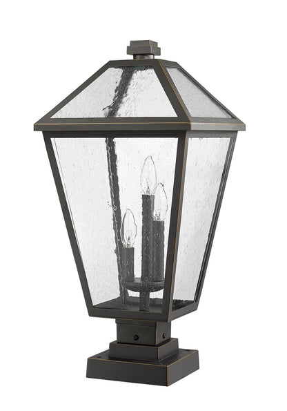 Z-Lite Talbot 3 Light Outdoor Pier Mounted Fixture in Oil Rubbed Bronze 579PHXLS-SQPM-ORB