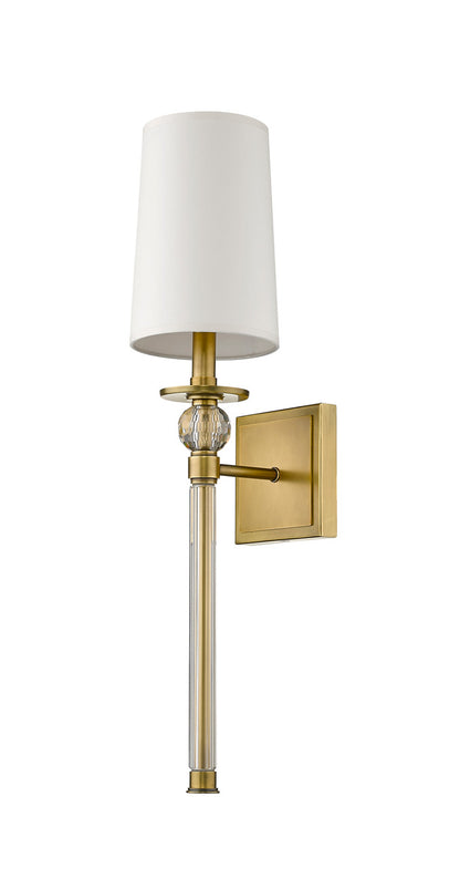 Z-Lite Mia 1 Light Wall Sconce in Rubbed Brass 805-1S-RB