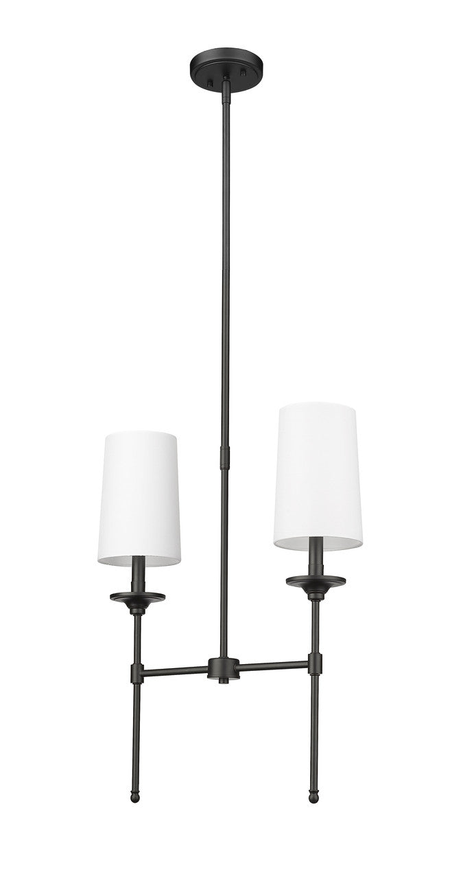 Z-Lite Emily 2 Light Linear Chandelier in Matte Black 3033-2L-MB