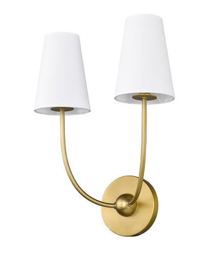 Z-Lite Shannon 2 Light Wall Sconce in Rubbed Brass 3040-2S-RB