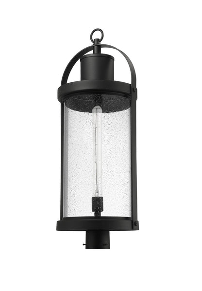 Z-Lite Roundhouse 1 Light Outdoor Post Mount Fixture in Black 569PHXL-BK