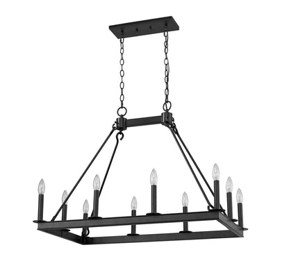 Z-Lite Barclay 10 Light Linear Chandelier in Matte Black 482-10L-MB